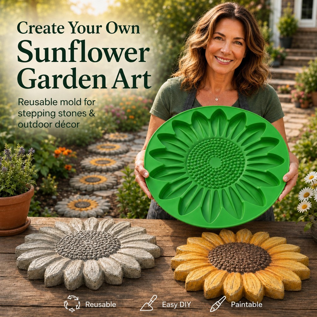 Gardening Tools Wholesale - مجموعة قوالب حجرية على شكل زهرة