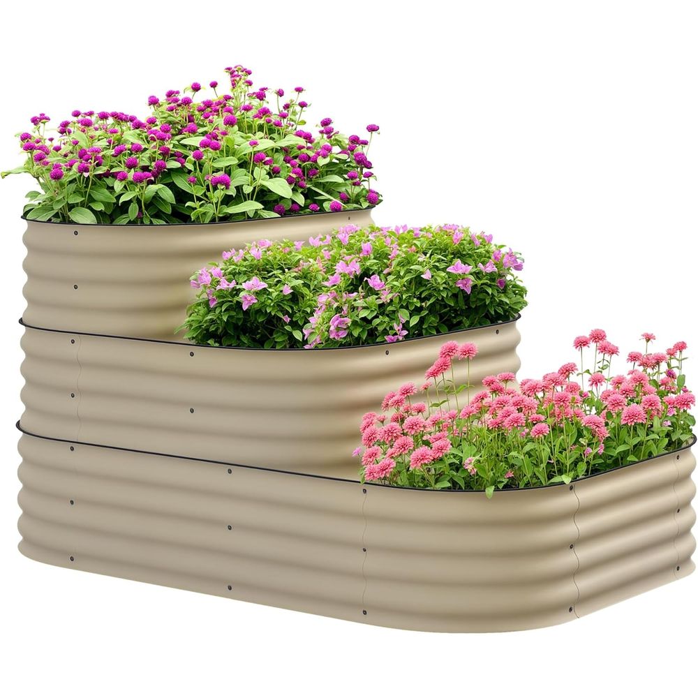 Raised Bed Planter Box - حوض زراعة مرتفع من الفولاذ بثلاث