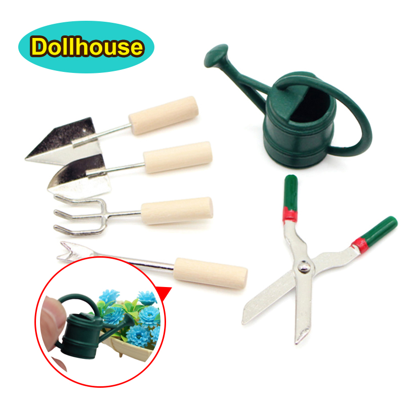 Gardening Tools In - 1/12 دمية محاكاة مسقاة المجرف مقص