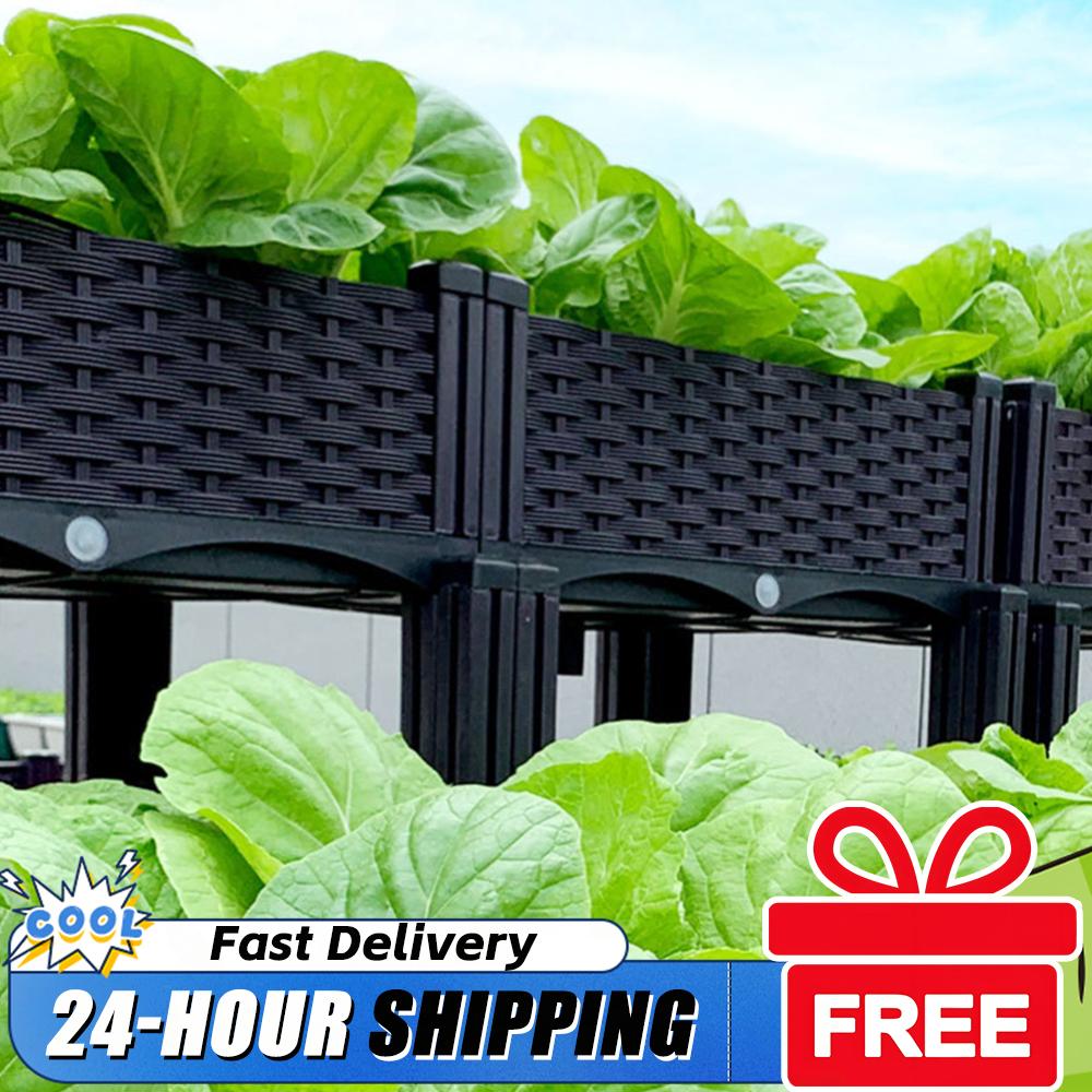 Raised Bed Planter Box - صندوق زراعة بلاستيكي مرتفع بأرجل، حوض