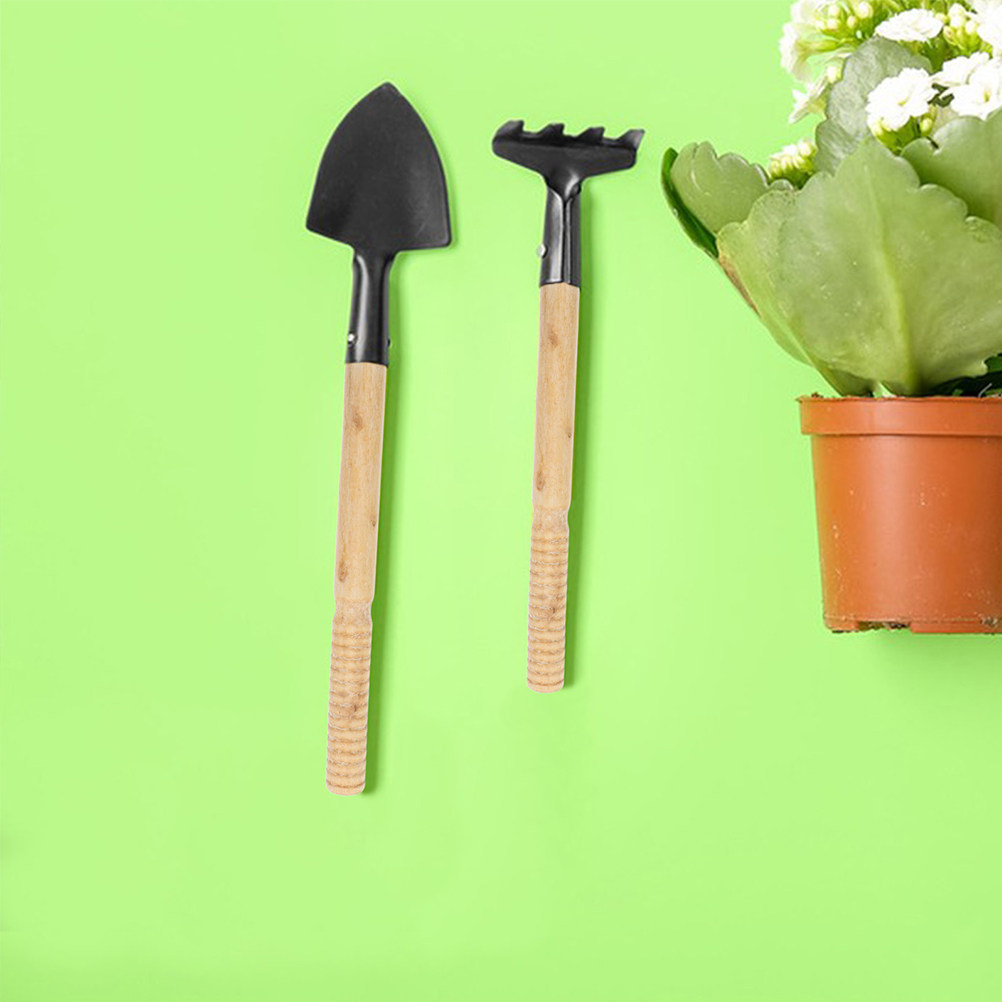 Gardening Tools Wooden - مجموعة من 5 قطع مقابض أدوات