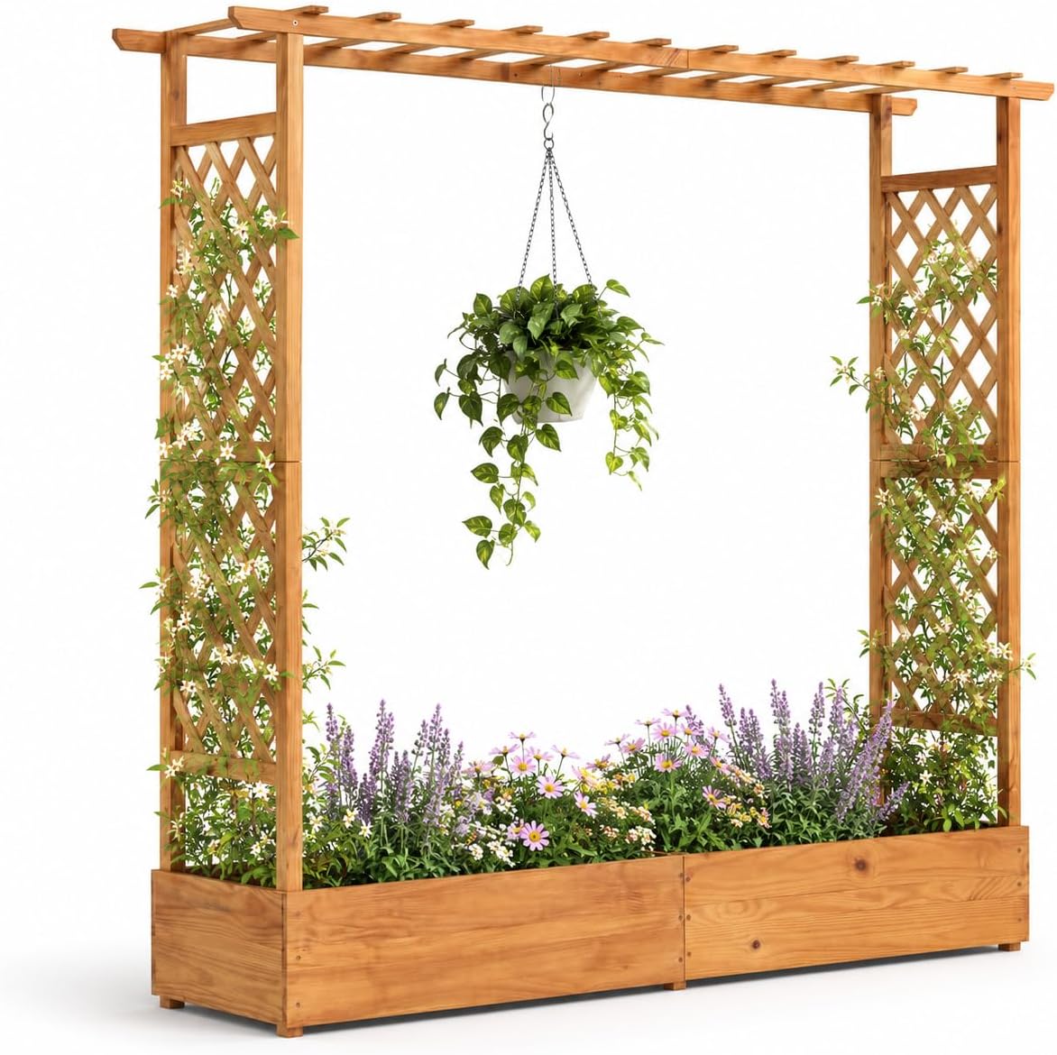Raised Bed Planter Box - حوض زراعة مرتفع مع سياج شبكي