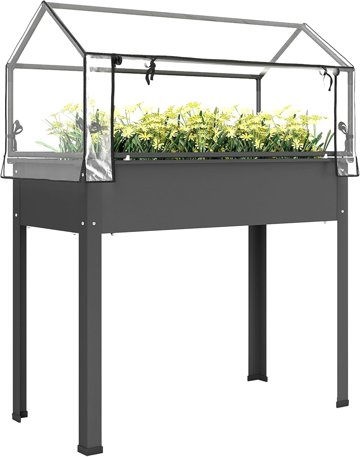 Raised Bed Planter Box - حوض زراعة مرتفع مع غطاء للدفيئة،