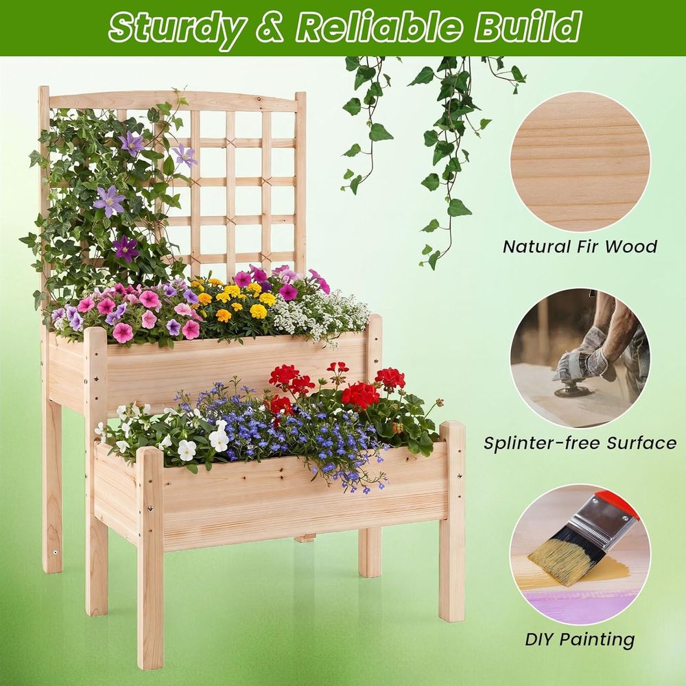 حوض زراعة مرتفع مع سياج شبكي،  - مراجعة Raised Bed Planter Box وسعره