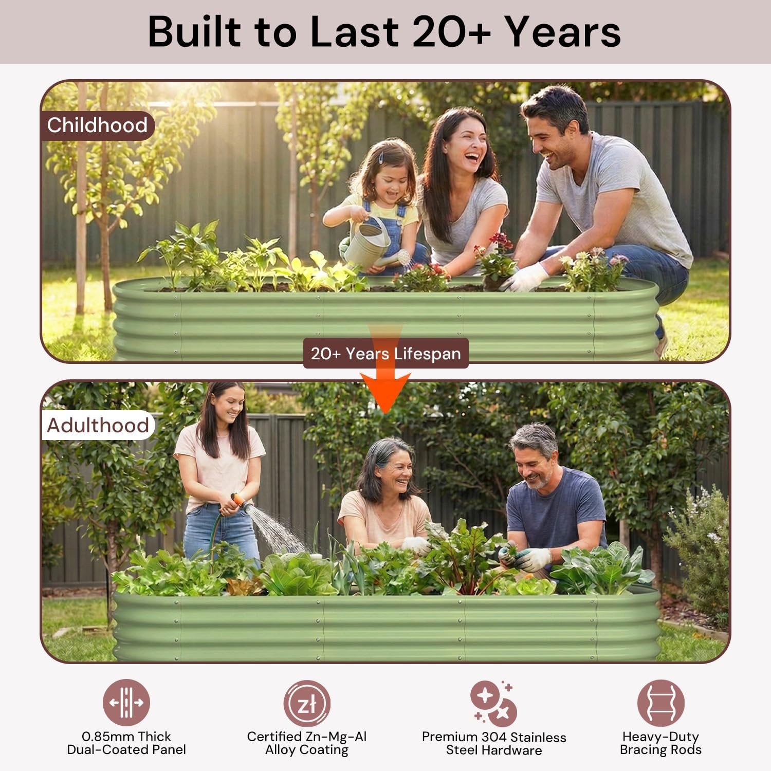 حوض زراعة مرتفع مجلفن 8×4×1 قد - مراجعة Raised Bed Planter Box وسعره