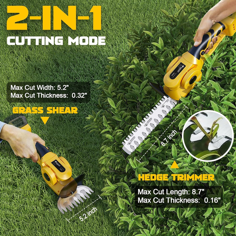 مقص سياج كهربائي بدون فرشاة 2  - مراجعة Gardening Tools Battery Powered وسعره