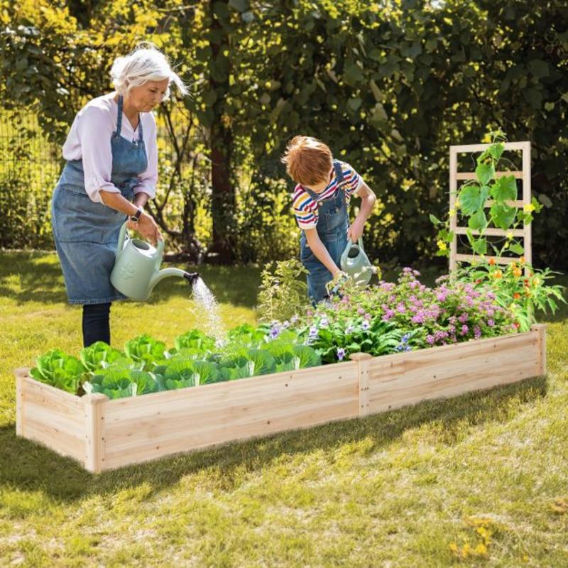 حوض زراعة مرتفع مع صندوق زراعة - مراجعة Raised Bed Planter Box وسعره