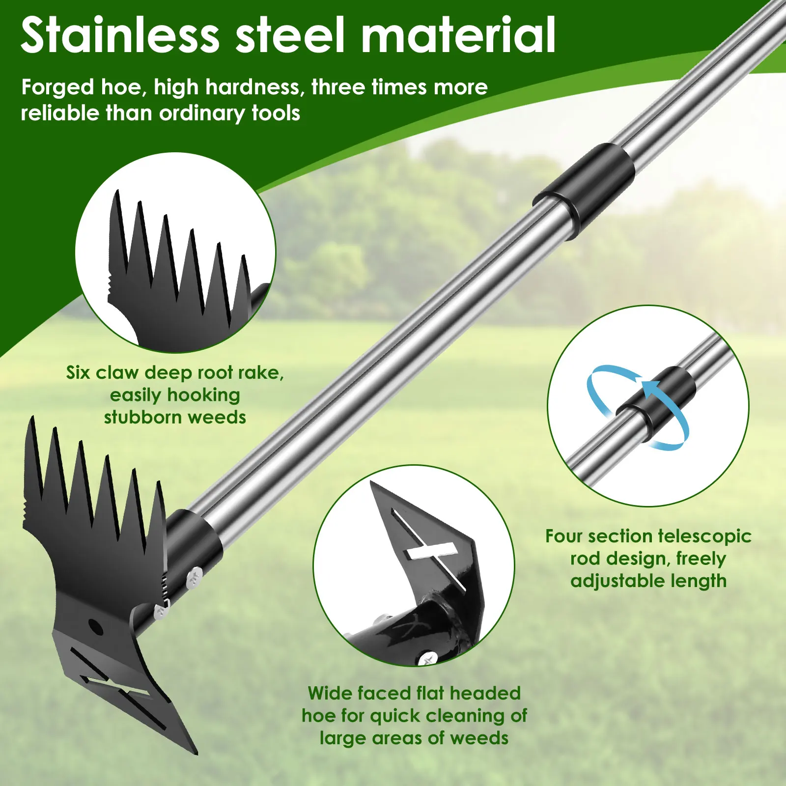 حديقة القش أشعل النار الفولاذ  - مراجعة Gardening Tools To Remove Weeds وسعره