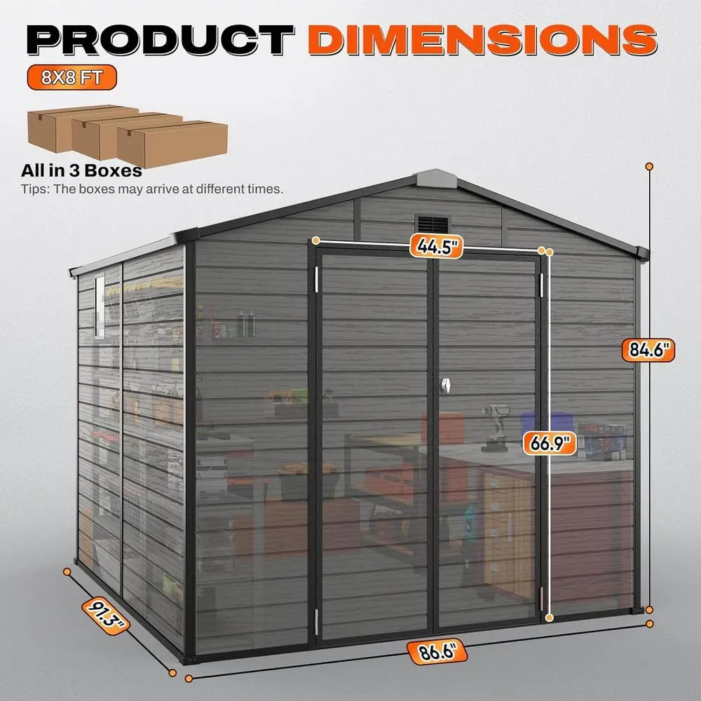مخزن تخزين خارجي 8×8 مع أرضية، - مراجعة Gardening Tools Storage وسعره