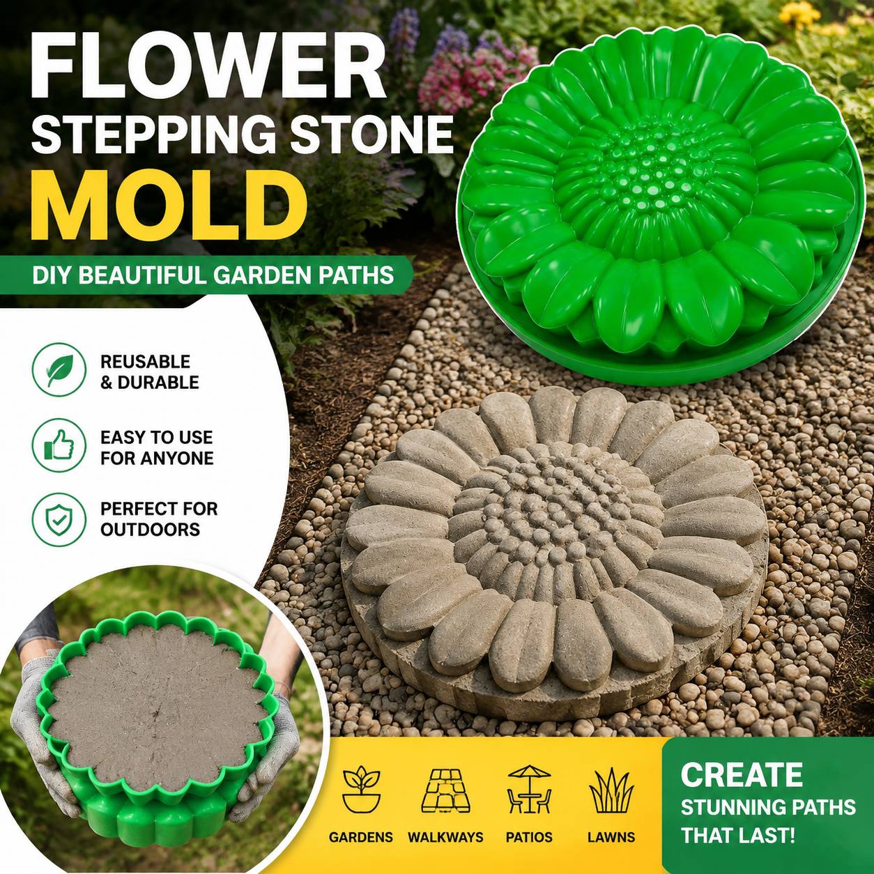 مجموعة قوالب حجرية على شكل زهر - مراجعة Gardening Tools Wholesale وسعره