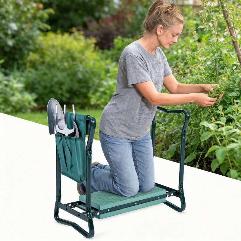 مقعد حديقة قابل للطي 2 في 1 مع - مراجعة Gardening Tools Kit For Sale وسعره