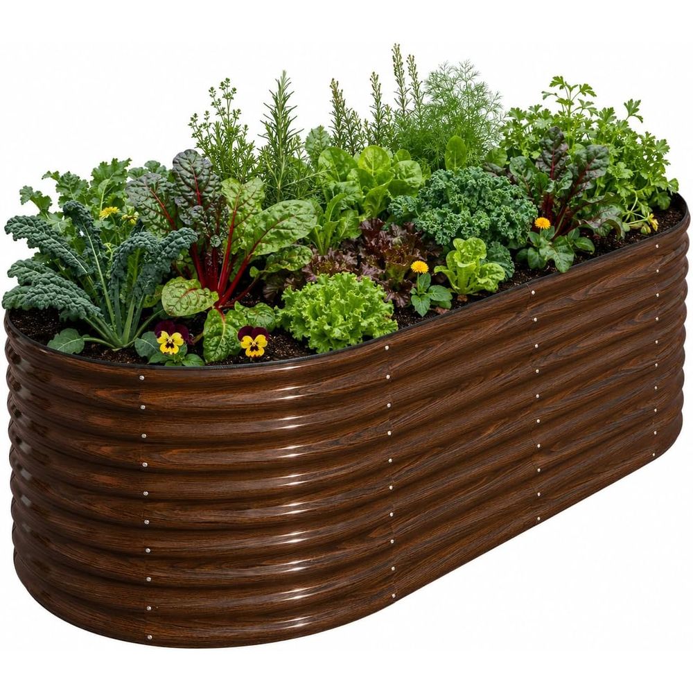 حوض زراعة مرتفع بيضاوي الشكل ب - مراجعة Raised Bed Planter Box وسعره