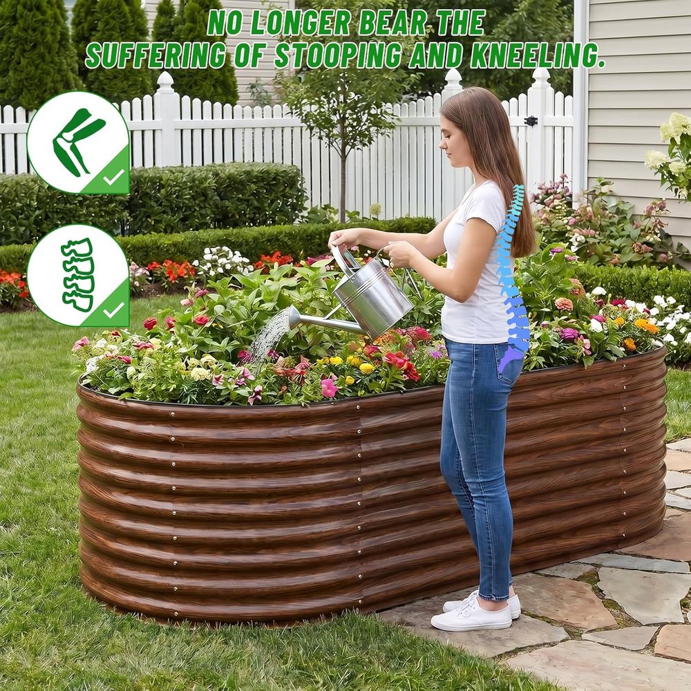 حوض زراعة مرتفع بيضاوي الشكل ب - مراجعة Raised Bed Planter Box وسعره