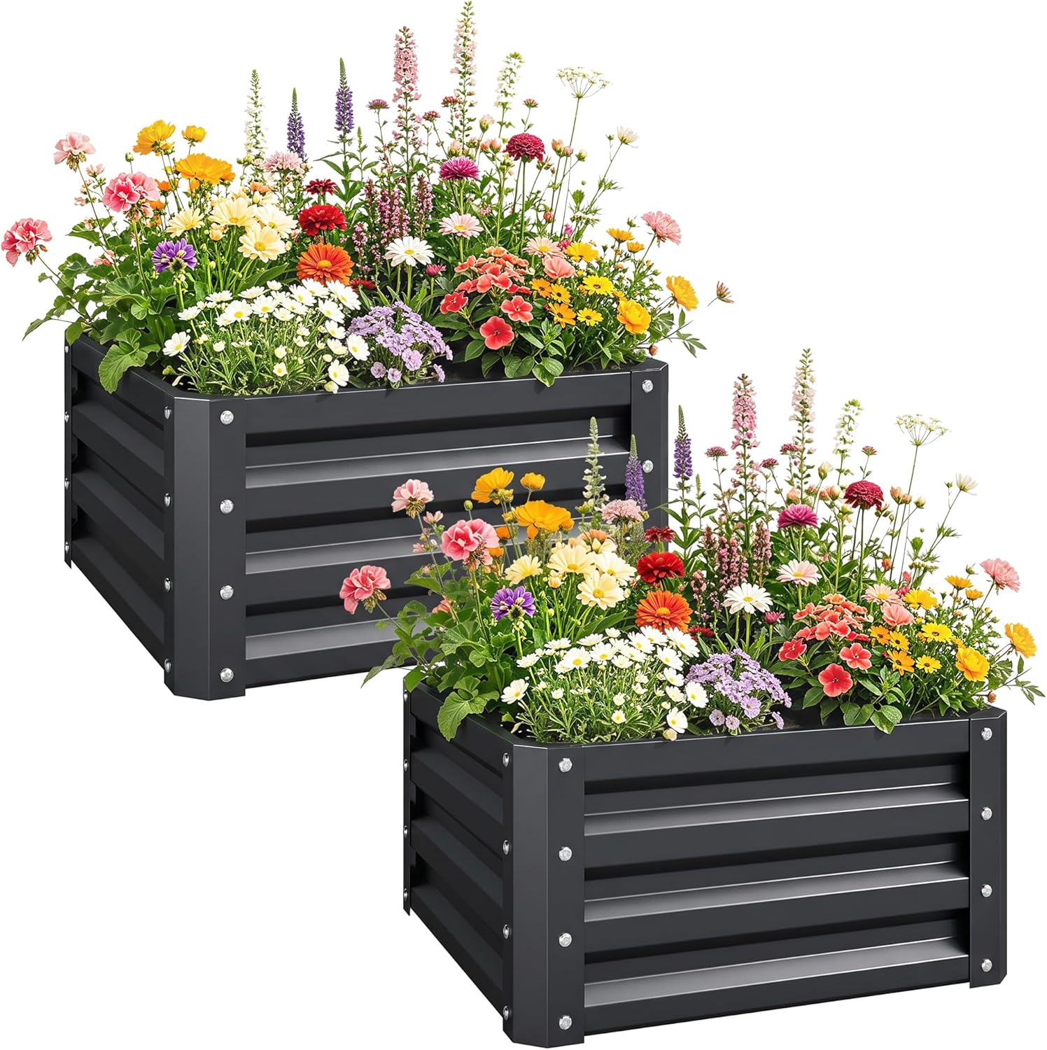 حوض زراعة معدني مجلفن من قطعتي - مراجعة Raised Bed Planter Box وسعره