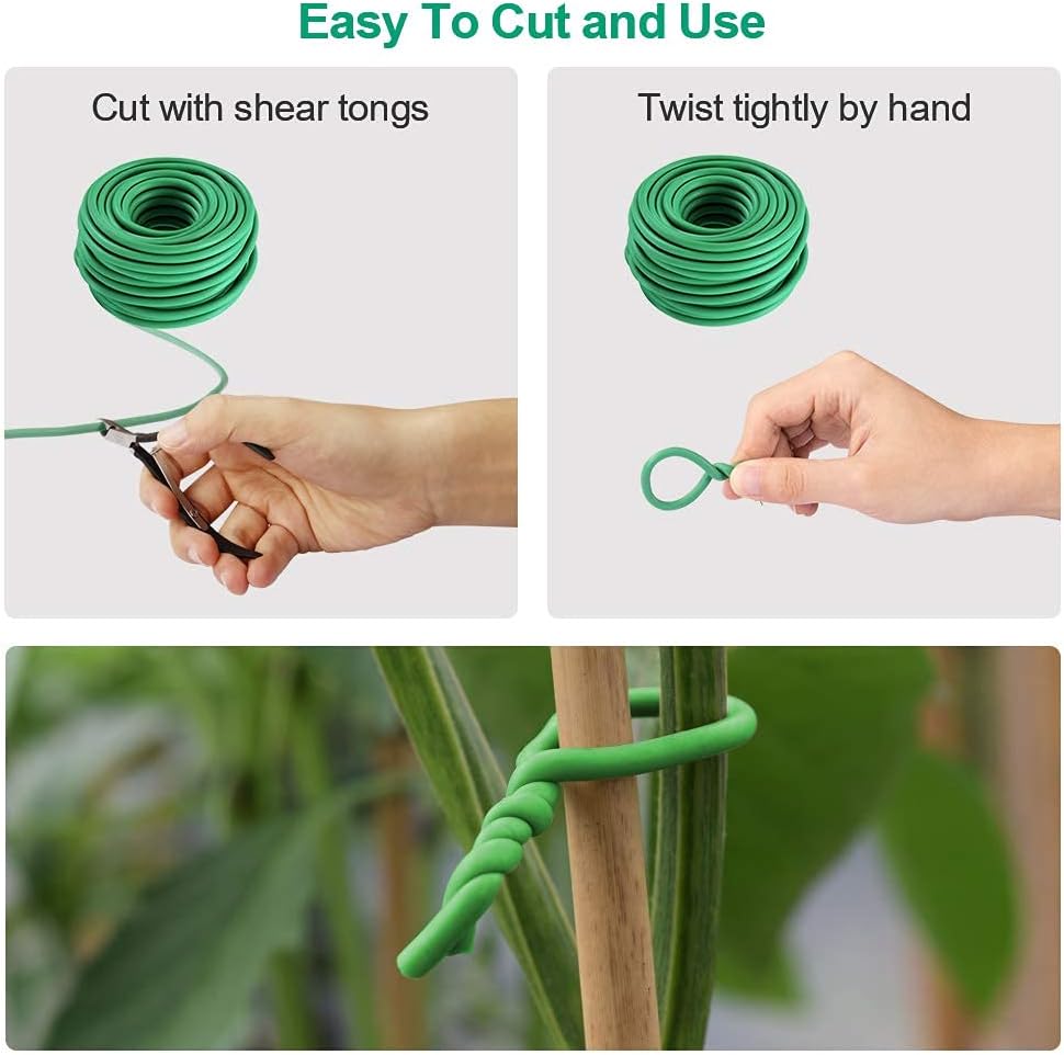 روابط مطاطية خضراء مرنة قابلة  - مراجعة Garden Wire Twist Tie وسعره