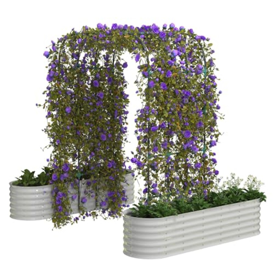 حوض زراعة مرتفع مجلفن بارتفاع  - مراجعة Raised Bed Planter Box وسعره