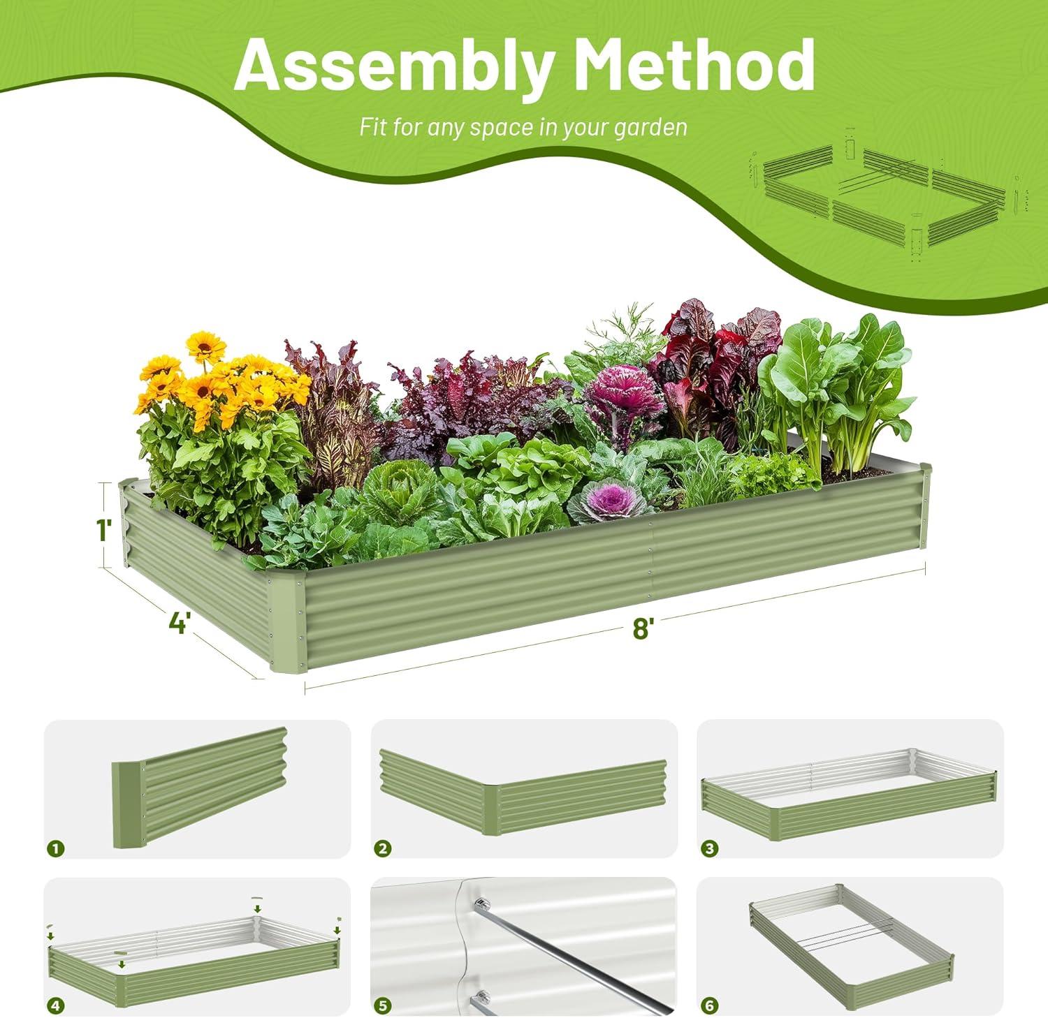 حوض زراعة خضروات معدني للاستخد - مراجعة Raised Bed Planter Box وسعره