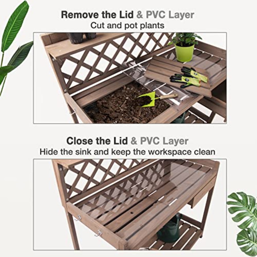 طاولة زراعة خارجية للاستخدام ف - مراجعة Gardening Tools Wooden وسعره