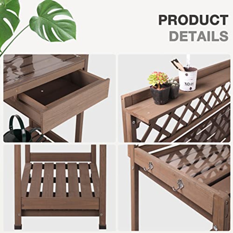 طاولة زراعة خارجية للاستخدام ف - مراجعة Gardening Tools Wooden وسعره