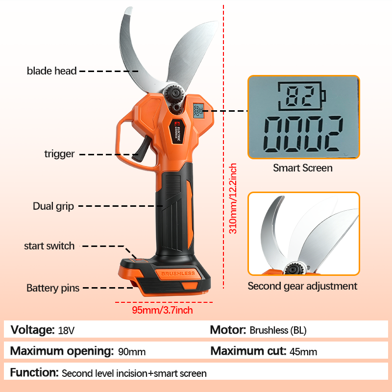 مقص تقليم كهربائي بدون فرشاة 4 - مراجعة Gardening Tools Scissors وسعره