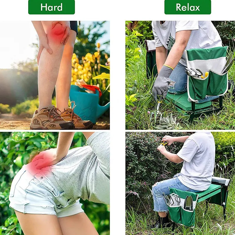 مقعد حديقة قابل للطي 2 في 1 مع - مراجعة Gardening Tools Kit For Sale وسعره