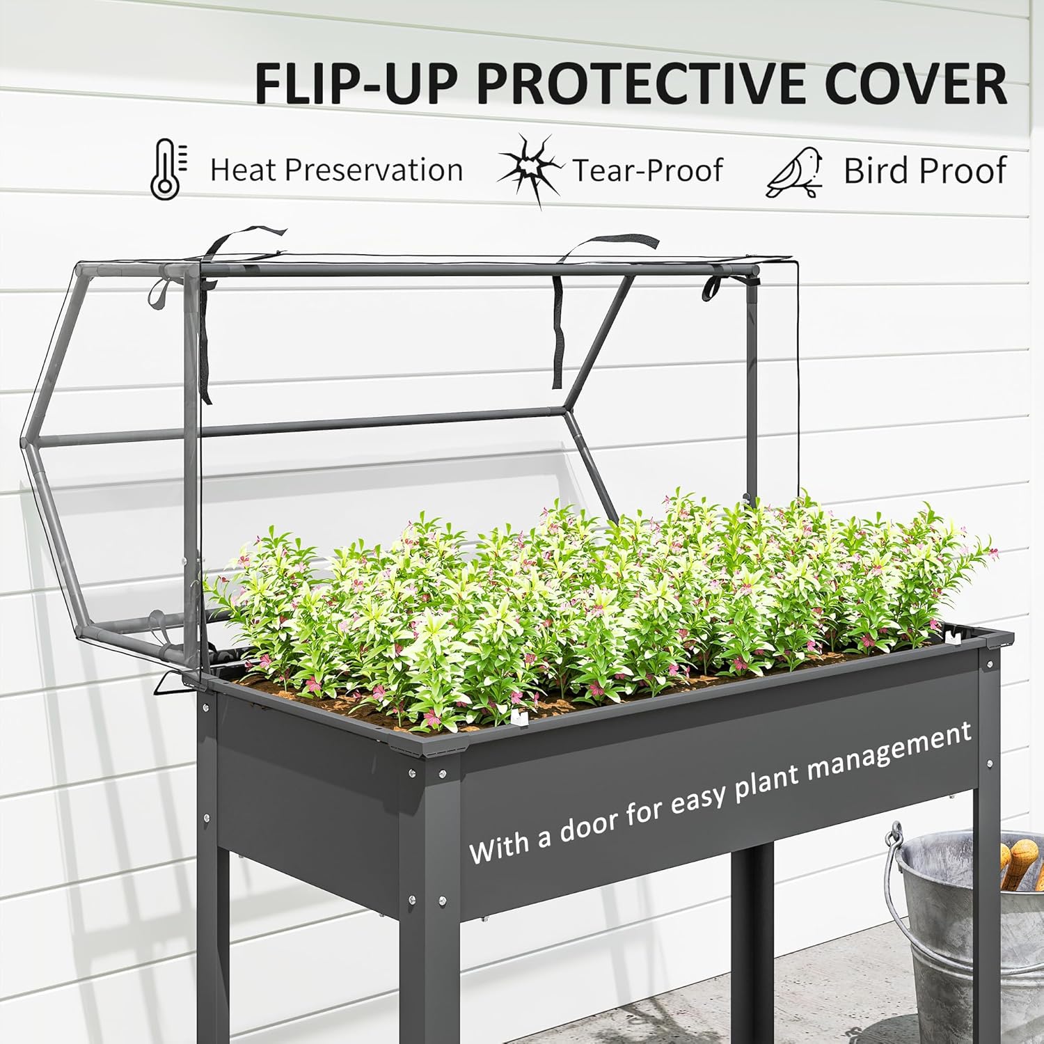 حوض زراعة مرتفع مع غطاء للدفيئ - مراجعة Raised Bed Planter Box وسعره